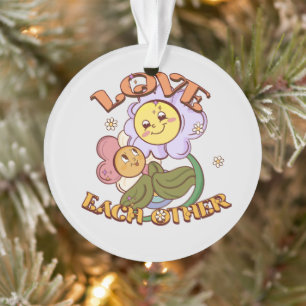Love Each Other   Whimsical Floral Design Ornament