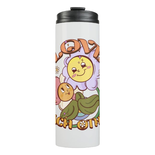 Love Each Other | Whimsical Floral Design Thermal Tumbler (Front)