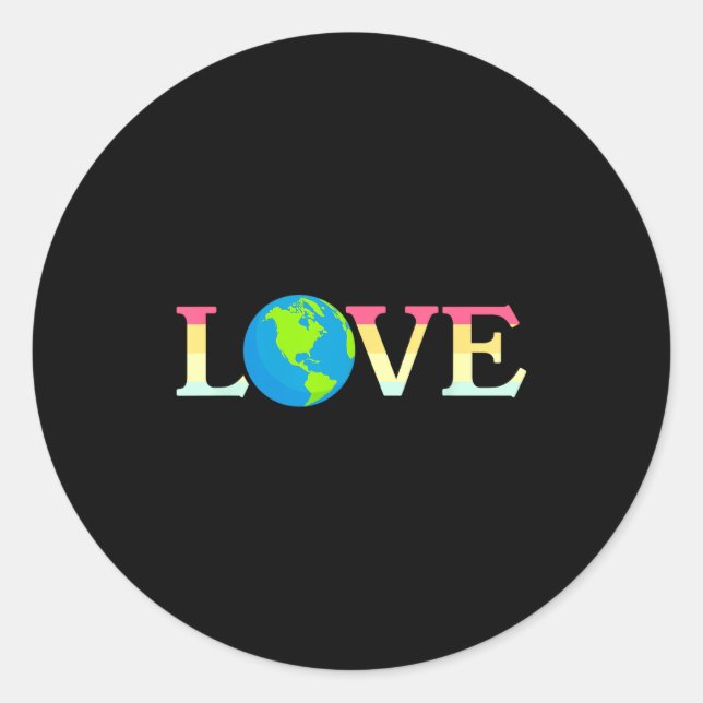 Love Earth Day _1  Classic Round Sticker (Front)