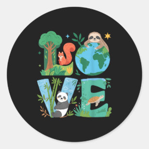 Love Earth Day Planet 2025 Anniversary Environment Classic Round Sticker