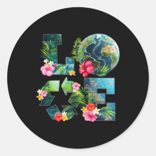 Love Earth Day Recycling Happy Earth Day Teacher K Classic Round Sticker
