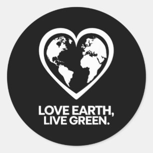 Love Earth, Live Green Nature Lover Earth Day Classic Round Sticker