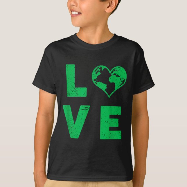 Love earth planet distressed environmental  T-Shirt (Front)