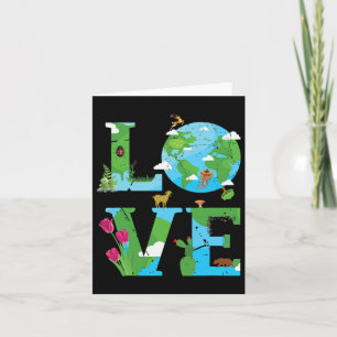 Love Earth World Planet Day Environmental Animal Card