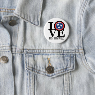 LOVE East Nashville Tennessee 6 Cm Round Badge