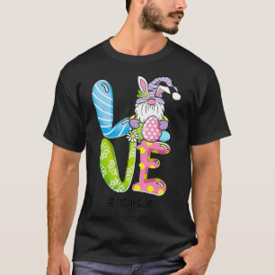 Love Easter 1st Grade Gnomes Teacher Bunny Happy E T-Shirt