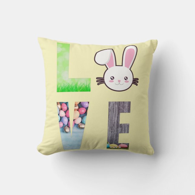 Love Easter - Easter Bunny - Easter Egg   Cushion (Front)