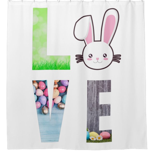 Love Easter - Easter Bunny - Easter Egg     Shower Curtain (Front)