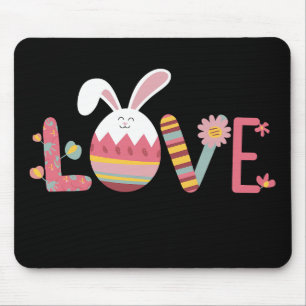 Love Easter Eggs Rabbit Cute Bunny Mouse Pad