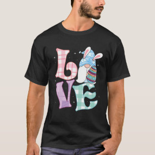 Love Easter Gnome Bunny Ears   Lettering Buffalo G T-Shirt