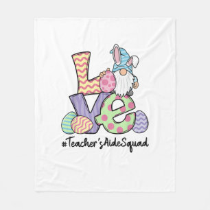 Love Easter Teacher's Aide Gnomes Teacher Easter 2 Fleece Blanket