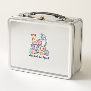 Love Easter Teacher's Aide Gnomes Teacher Easter 2 Metal Lunch Box
