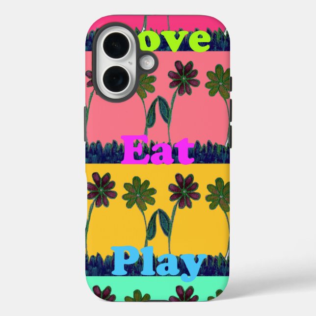 Love Eat Play Art Print Case-Mate iPhone Case (Back)