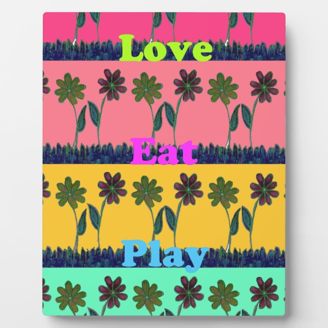 Love Eat Play Art Print Plaque (Front)