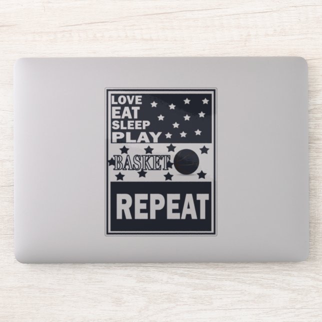 Love eat sleep play basketball repeat (Computer)