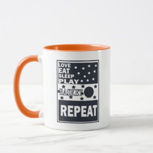 Love eat sleep play basketball repeat mug