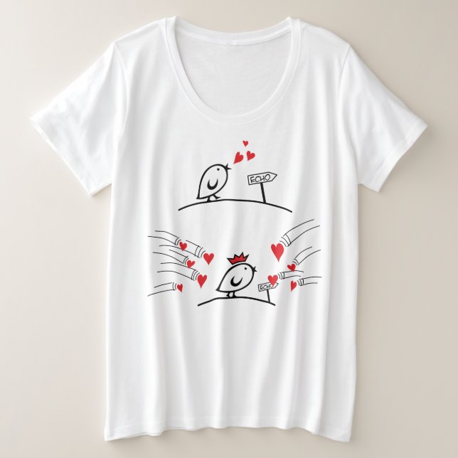 LOVE ECHO - Comic Birds Tweetlercools 1 Plus Size T-Shirt (Design Front)