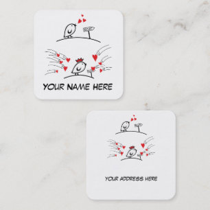 LOVE ECHO - Comic Birds Tweetlercools 1 Square Business Card