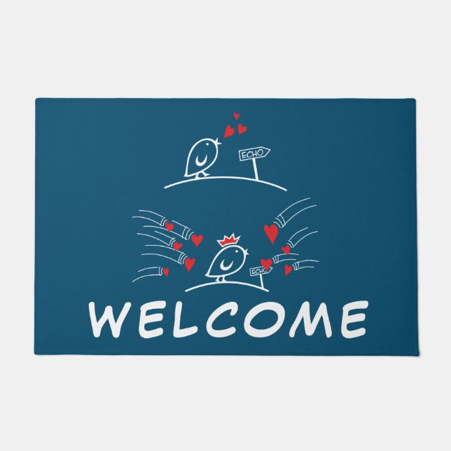 LOVE ECHO - Comic Birds Tweetlercools 2 Doormat (Front)