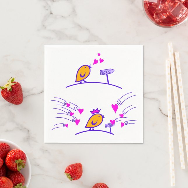 LOVE ECHO - Comic Birds Tweetlercools 3 Napkin (Insitu)