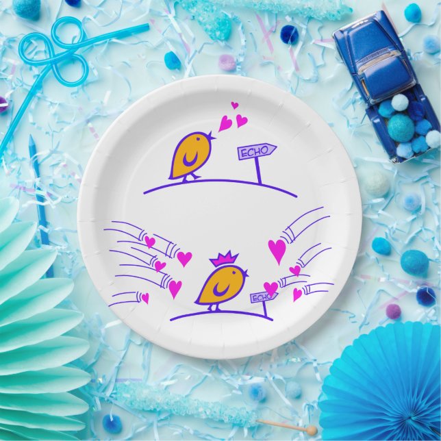 LOVE ECHO - Comic Birds Tweetlercools 3 Paper Plate (Party)