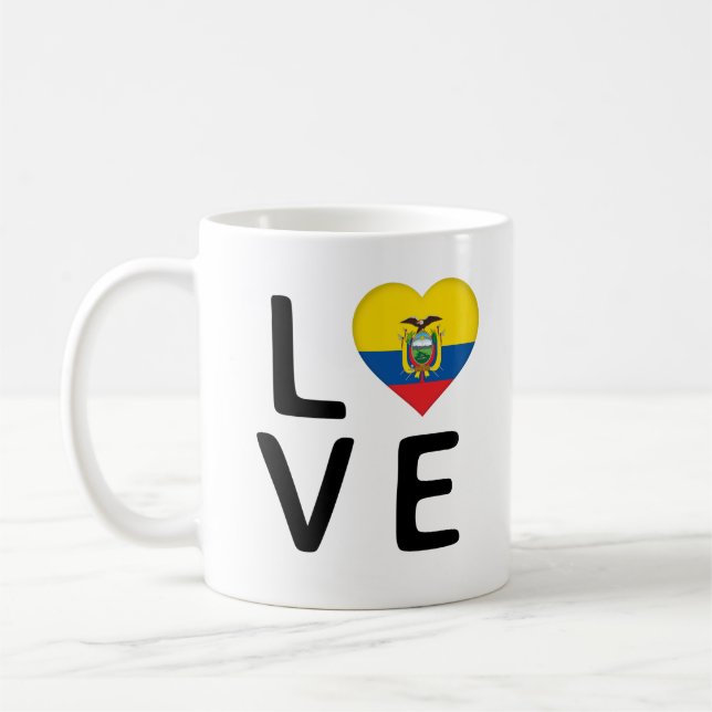 Love - Ecuador Flag Coffee Mug (Left)