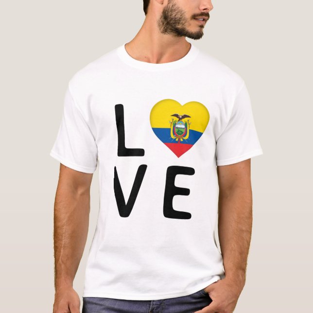 Love - Ecuador Flag T-Shirt (Front)