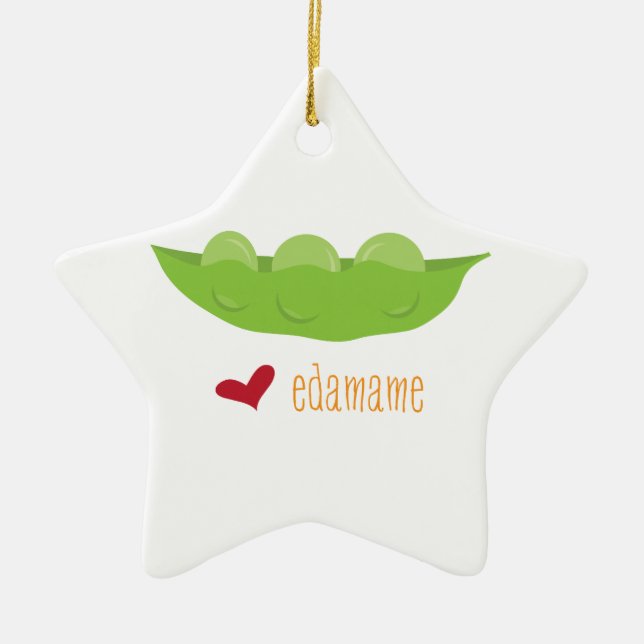 Love Edamame Ceramic Tree Decoration (Front)