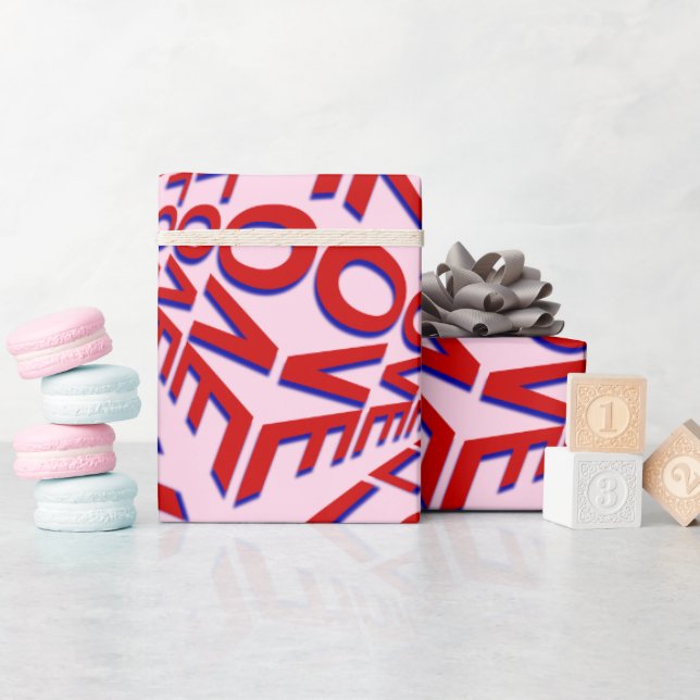 Love Effect 3D Typography on Elegant Wrapping Paper (Baby Shower)