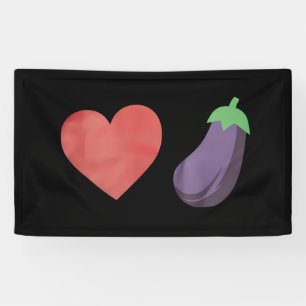 Love Eggplant Funny Gay LGBTQ Pride Banner