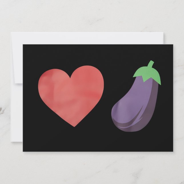 Love Eggplant Funny Gay LGBTQ Pride Invitation (Front)