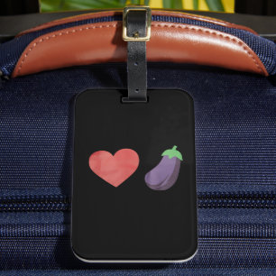 Love Eggplant Funny Gay LGBTQ Pride Luggage Tag