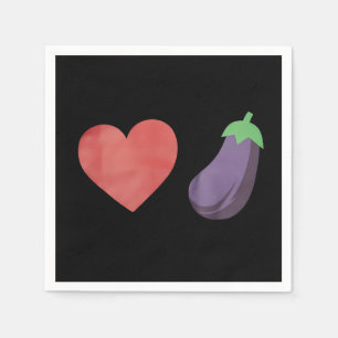 Love Eggplant Funny Gay LGBTQ Pride Napkin