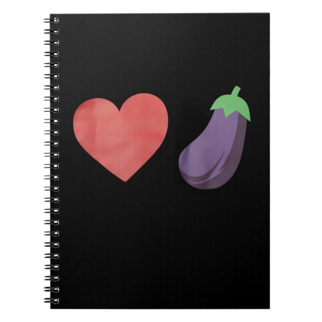 Love Eggplant Funny Gay LGBTQ Pride Notebook (Front)