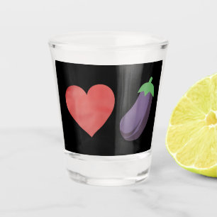 Love Eggplant Funny Gay LGBTQ Pride Shot Glass
