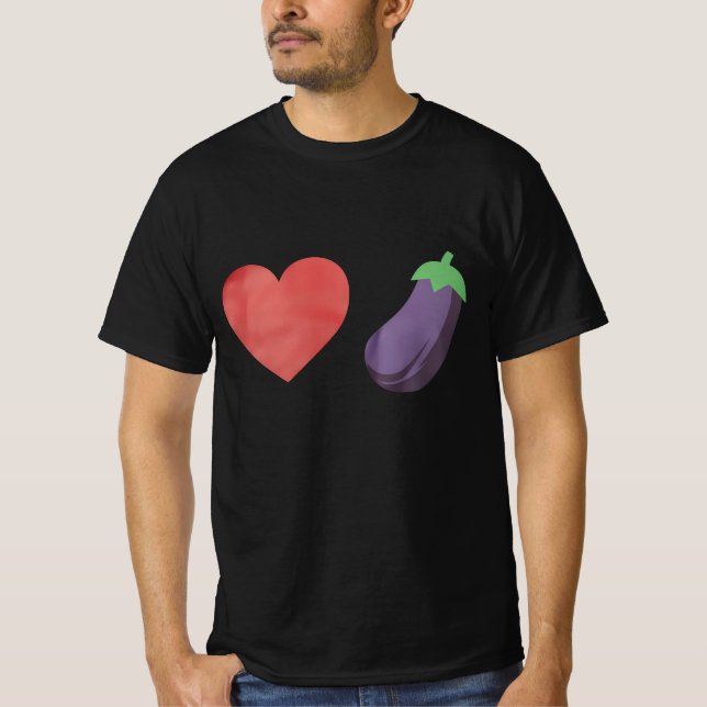 Love Eggplant Funny Gay LGBTQ Pride T-Shirt (Front)