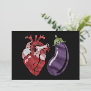 Love Eggplant Funny Gay Pride Humour LGBTQ Joke Invitation