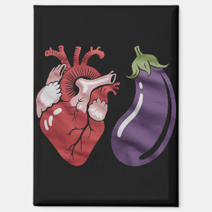 Love Eggplant Funny Gay Pride Humour LGBTQ Joke Magnet