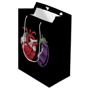 Love Eggplant Funny Gay Pride Humour LGBTQ Joke Medium Gift Bag