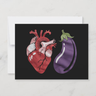 Love Eggplant Funny Gay Pride Humour LGBTQ Joke Postcard
