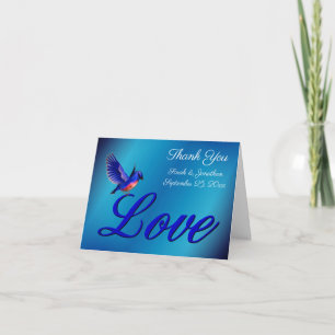 Love Elegant Bluebird Personalised Wedding  Thank You Card