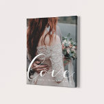 Love elegant calligraphy wedding photo canvas print<br><div class="desc">Showcase your favourite wedding pictures with this modern print,  with the word Love in a beautiful text overlay. You can easily change the colour and size of the text to fit your picture.</div>