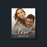 Love Elegant Script Engagement Photo Canvas Print<br><div class="desc">Love Elegant Script Engagement Photo Canvas Print</div>