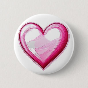 LOVE element Cute 3D SNS i love you pink heart 6 Cm Round Badge
