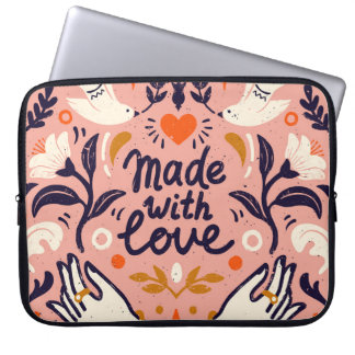 Love elements: vintage pink composition. laptop sleeve