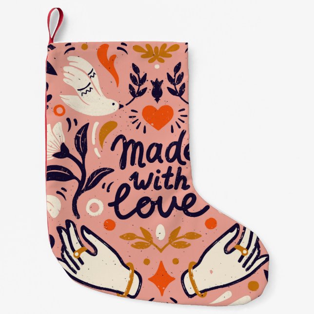 Love elements: vintage pink composition. small christmas stocking (Front)