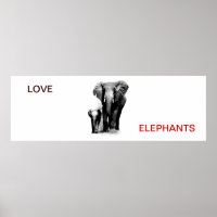 Love Elephant & Baby Elephant Poster