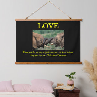LOVE Elephant in trunking love Hanging Tapestry