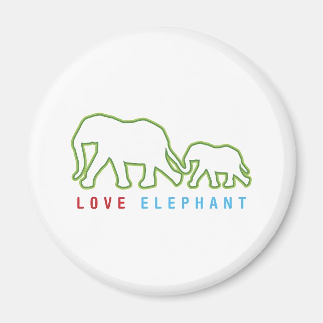 Love Elephant Magnet (Front)