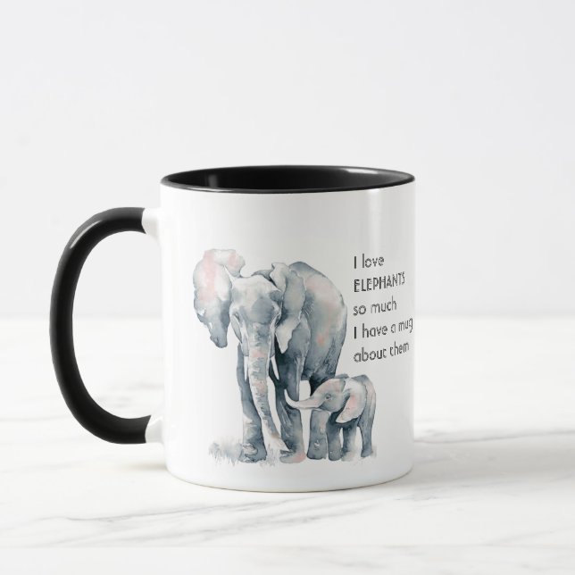 Love ELEPHANTS so much I  So Much Fun Quote  Mug (Left)